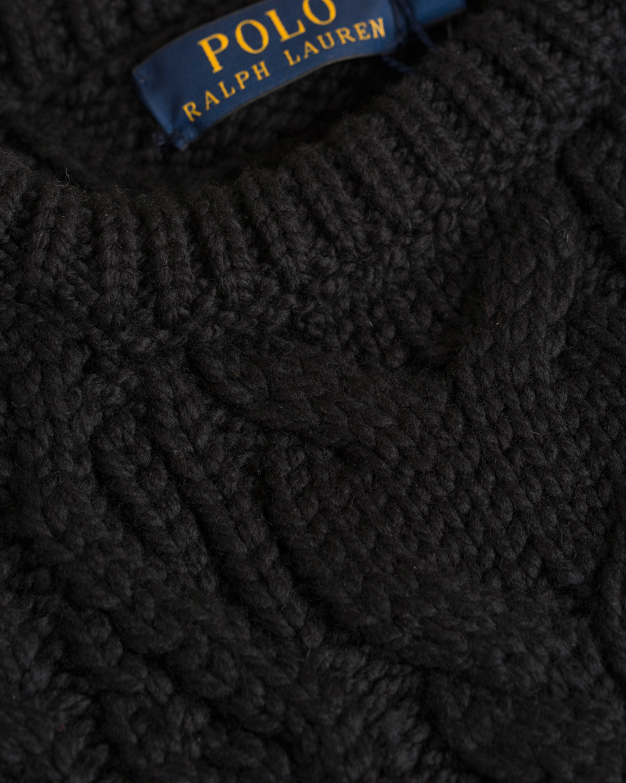 Heren | Truien | Polo Ralph Lauren | Merino Cable Knit Polo Black