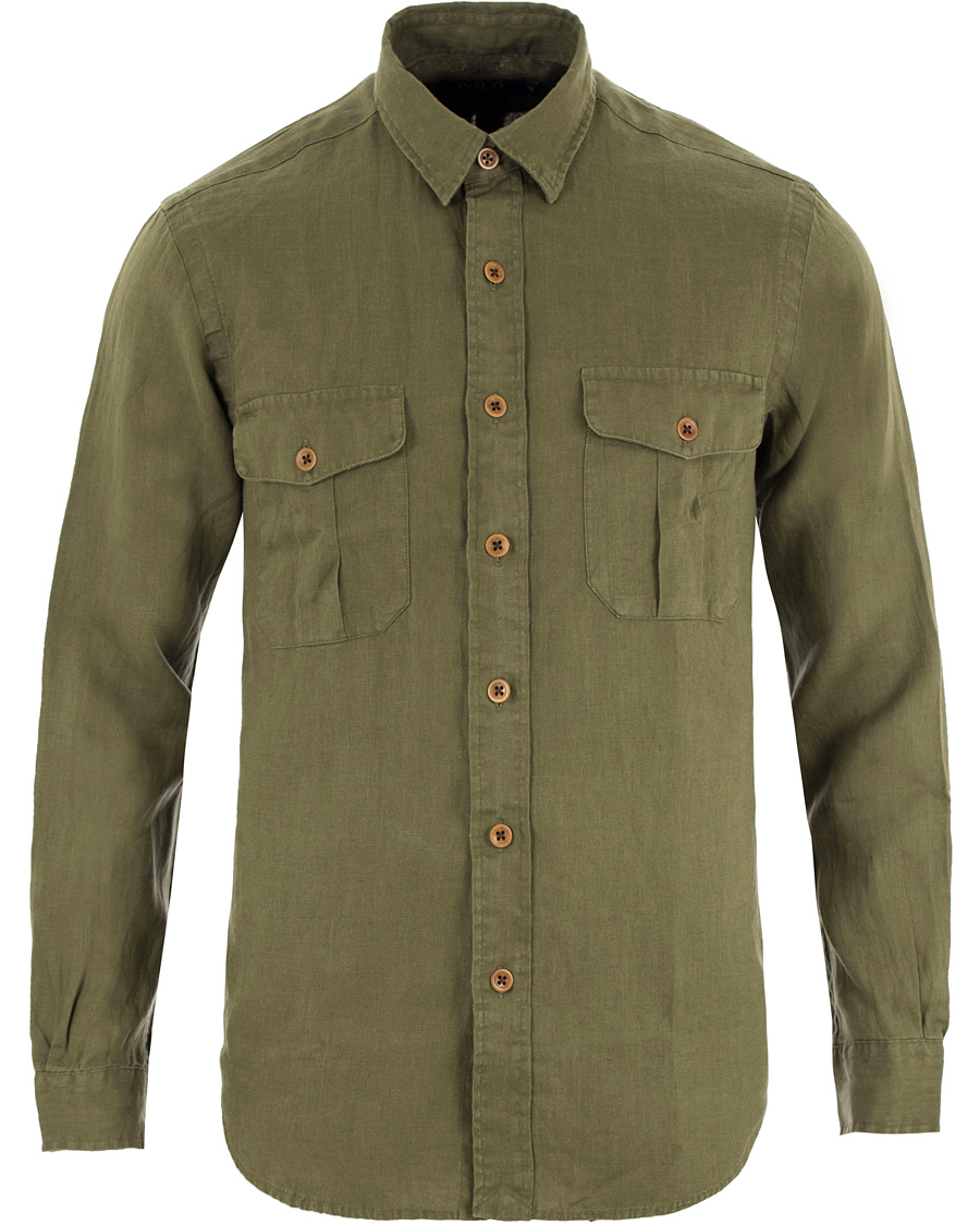 Homme | Chemises | Polo Ralph Lauren | Core Fit Linen Pocket Shirt Mill Olive
