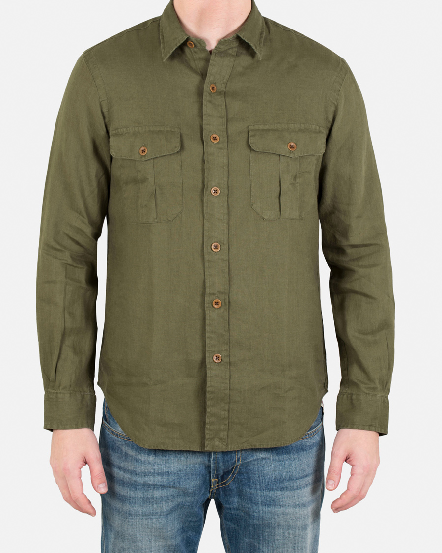 Homme | Chemises | Polo Ralph Lauren | Core Fit Linen Pocket Shirt Mill Olive