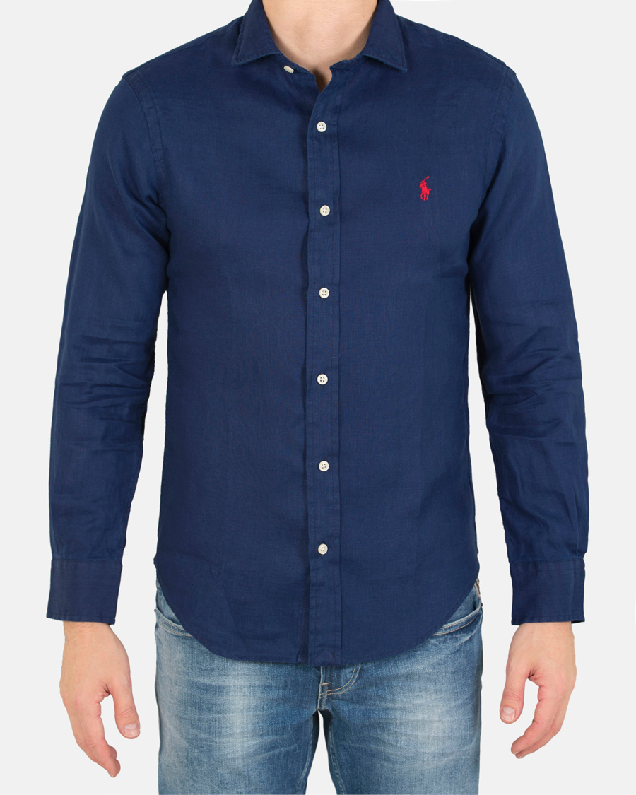 Homme | Chemises | Polo Ralph Lauren | Slim Fit Linen Shirt Holiday Navy