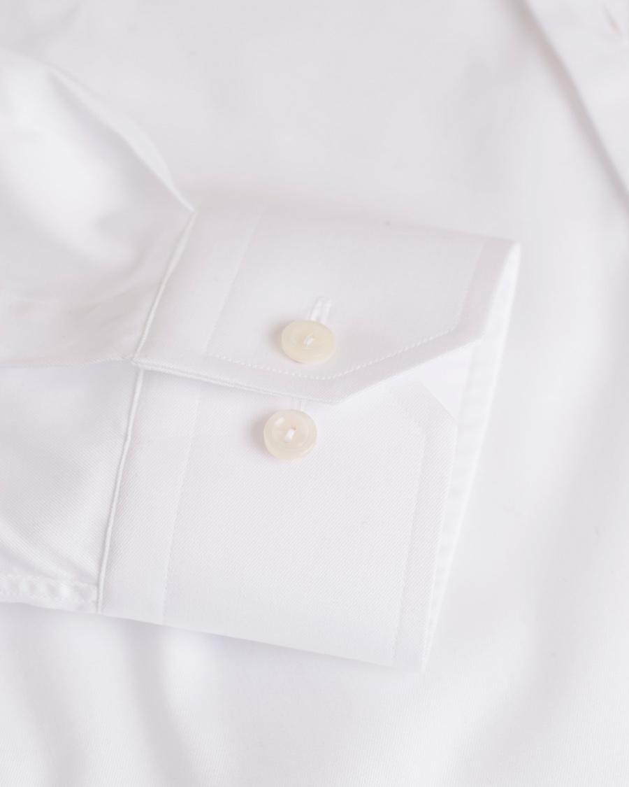 Heren | Overhemden | Eton | Slim Fit Twill High Cut Away Collar Shirt White