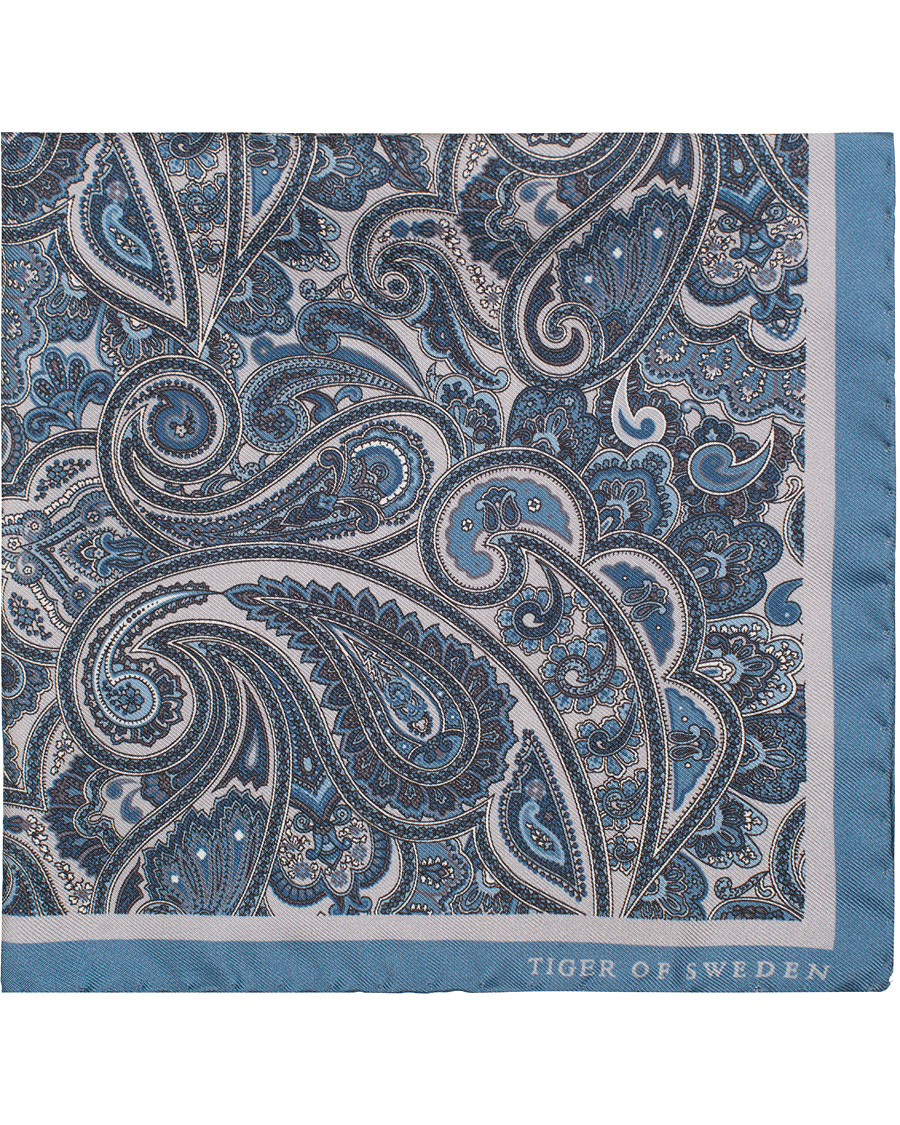 Homme | Tiger of Sweden Forsten Printed Paisley Pocket Square Blue | Tiger of Sweden | Forsten Printed Paisley Pocket Square Blue