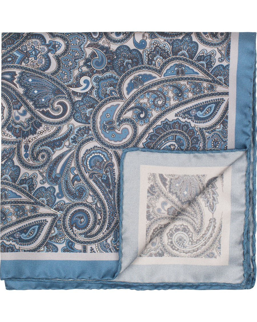 Homme | Tiger of Sweden Forsten Printed Paisley Pocket Square Blue | Tiger of Sweden | Forsten Printed Paisley Pocket Square Blue
