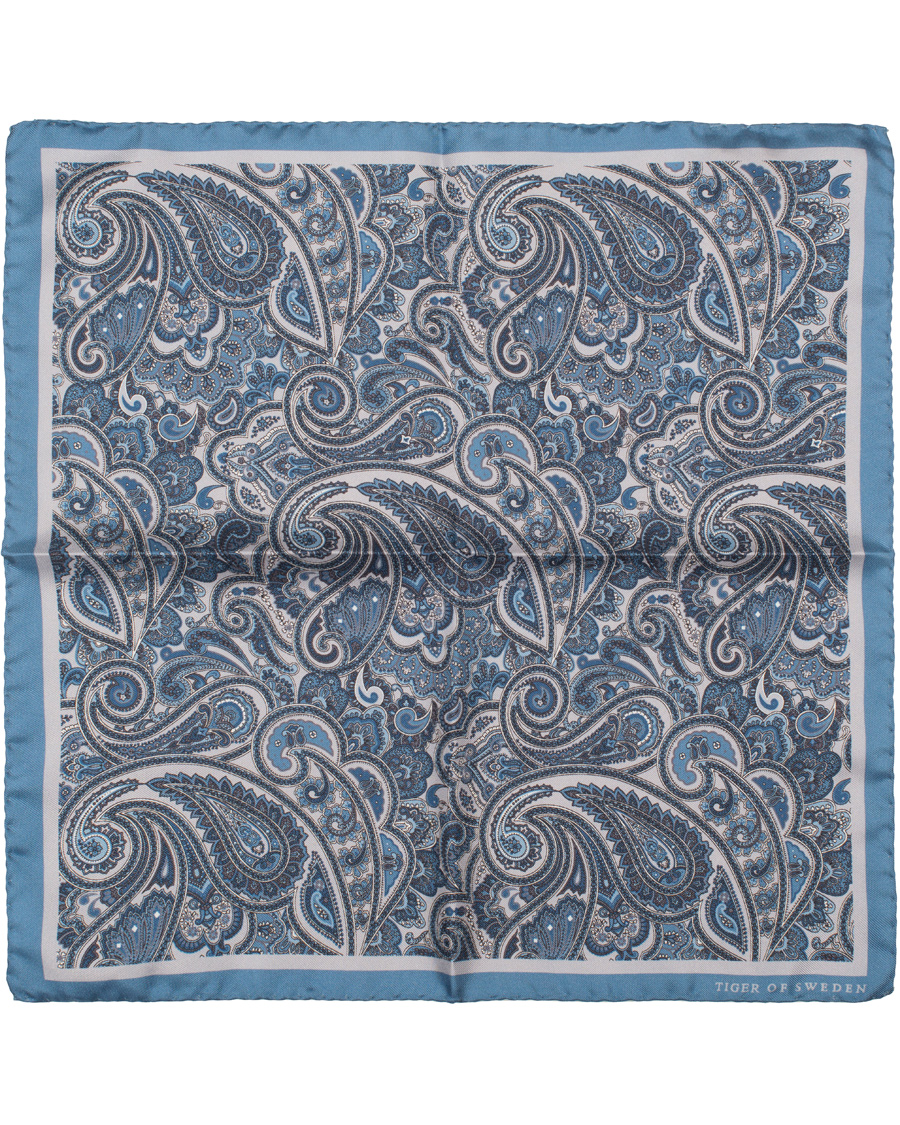 Homme | Tiger of Sweden Forsten Printed Paisley Pocket Square Blue | Tiger of Sweden | Forsten Printed Paisley Pocket Square Blue