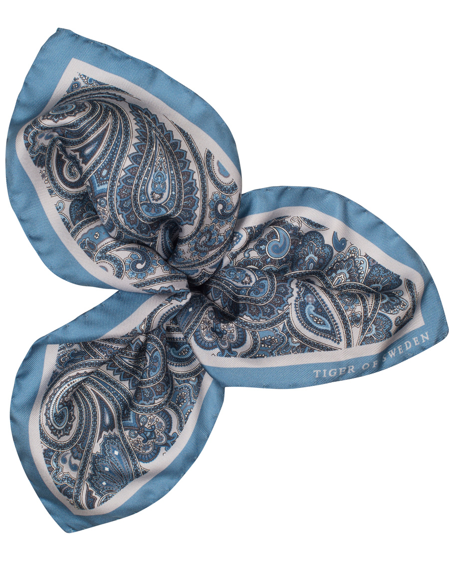 Homme | Tiger of Sweden Forsten Printed Paisley Pocket Square Blue | Tiger of Sweden | Forsten Printed Paisley Pocket Square Blue