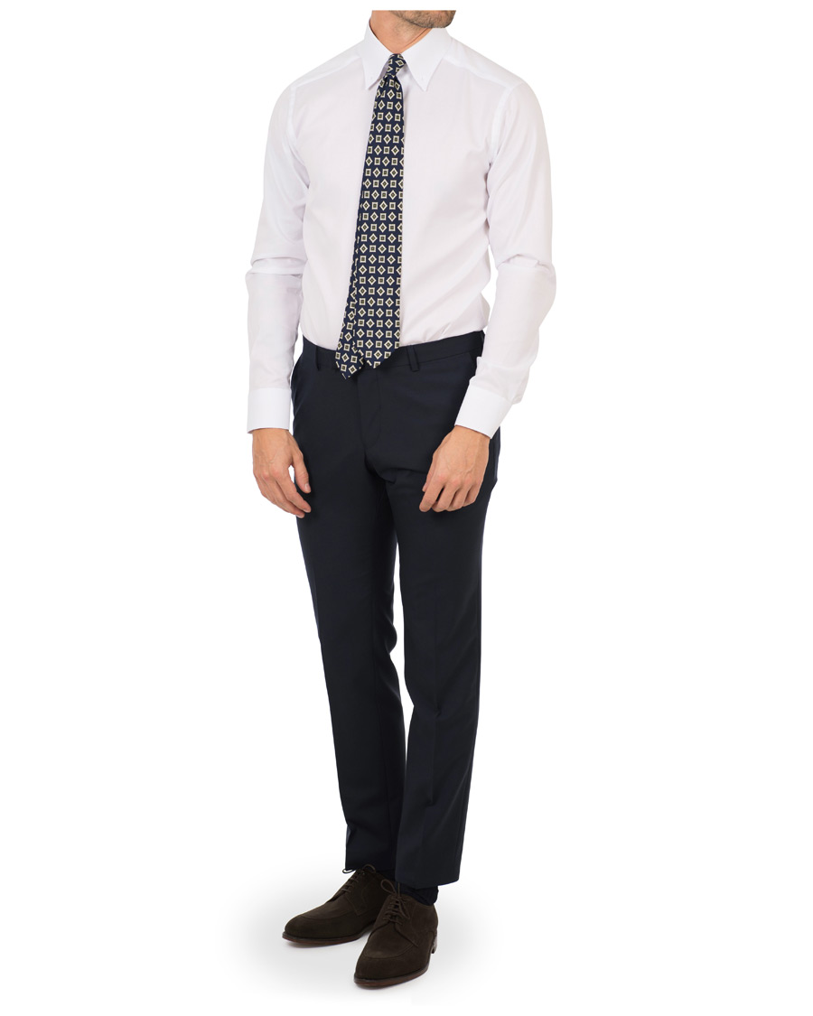Heren | Overhemden | Eton | Slim Fit Oxford High Collar Button Down White
