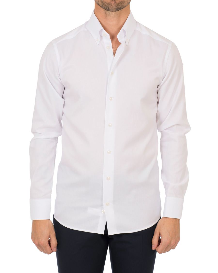 Heren | Overhemden | Eton | Slim Fit Oxford High Collar Button Down White