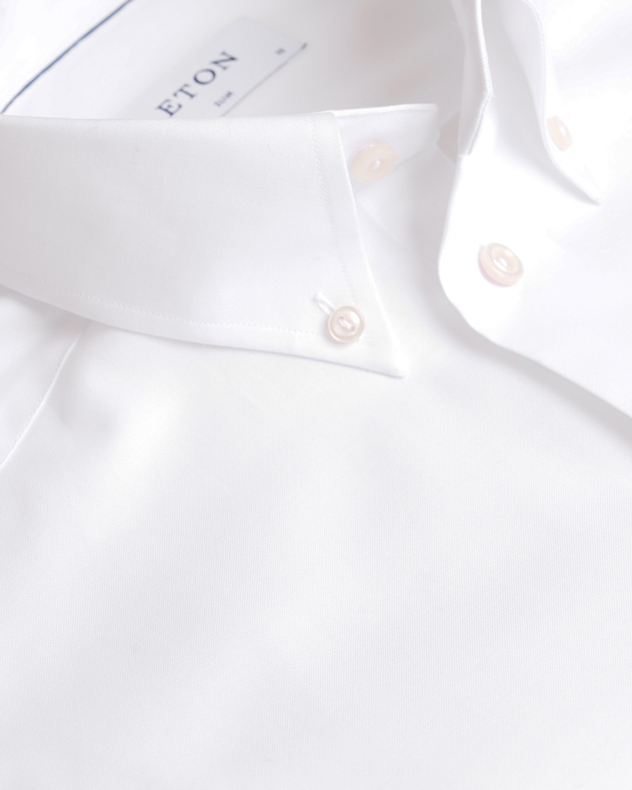 Heren | Overhemden | Eton | Slim Fit Oxford High Collar Button Down White