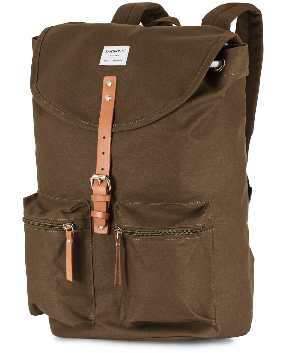 Homme | Sandqvist Roald Polycotton Backpack Olive | Sandqvist | Roald Polycotton Backpack Olive