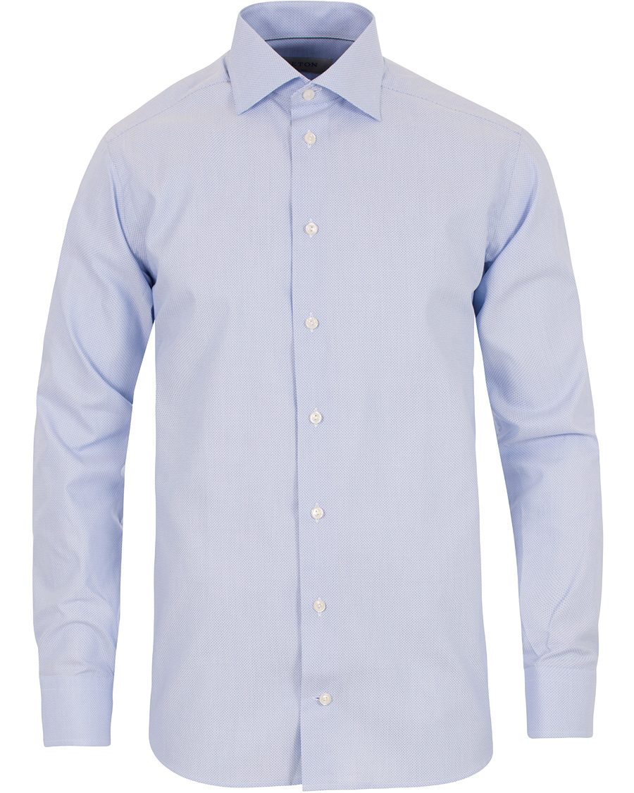 Homme | Chemises | Eton | Slim Fit Cut Away Micro Print Shirt Blue