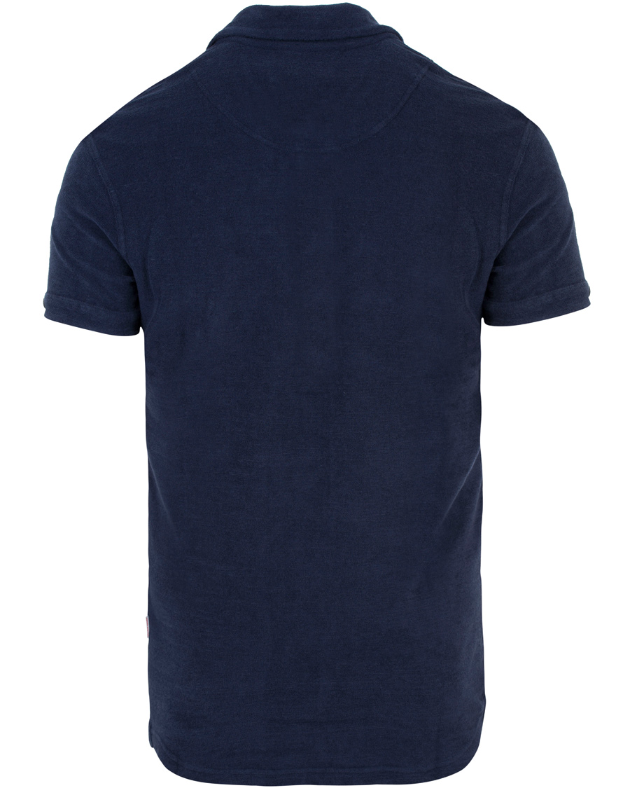 Homme | Polos | Orlebar Brown | Sebastian Towelling Polo Navy