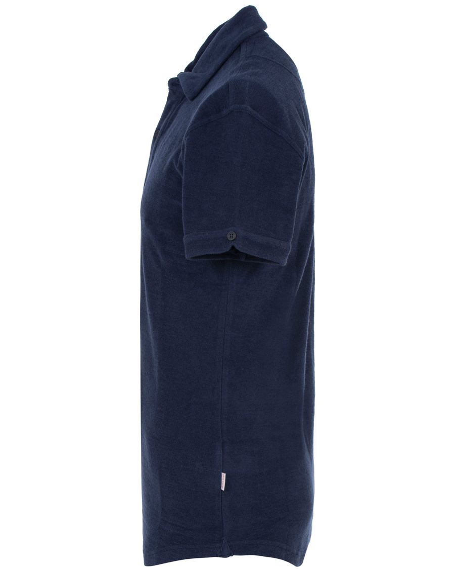 Homme | Polos | Orlebar Brown | Sebastian Towelling Polo Navy