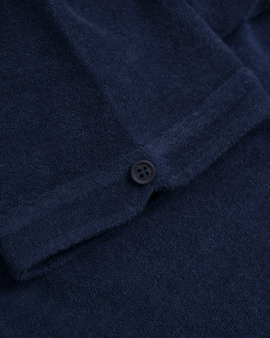 Homme | Polos | Orlebar Brown | Sebastian Towelling Polo Navy