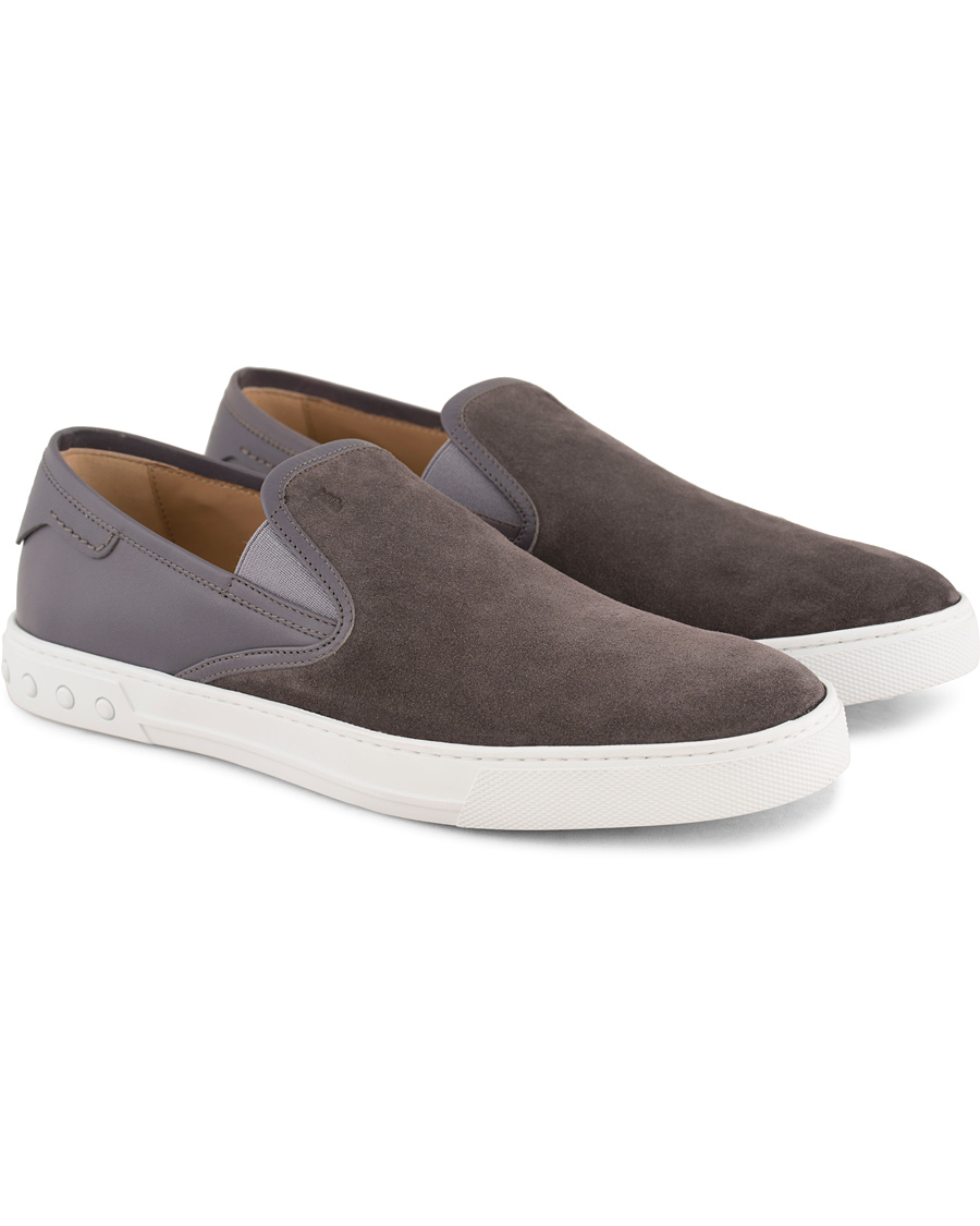 Heren | Tod's Pantofola Cassetta Sneaker Grey Suede | Tod's | Pantofola Cassetta Sneaker Grey Suede