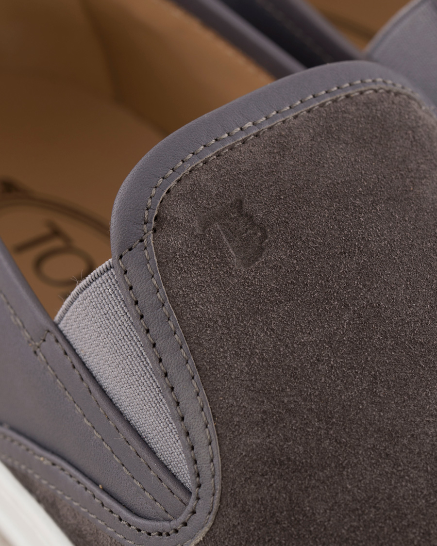Heren | Tod's Pantofola Cassetta Sneaker Grey Suede | Tod's | Pantofola Cassetta Sneaker Grey Suede