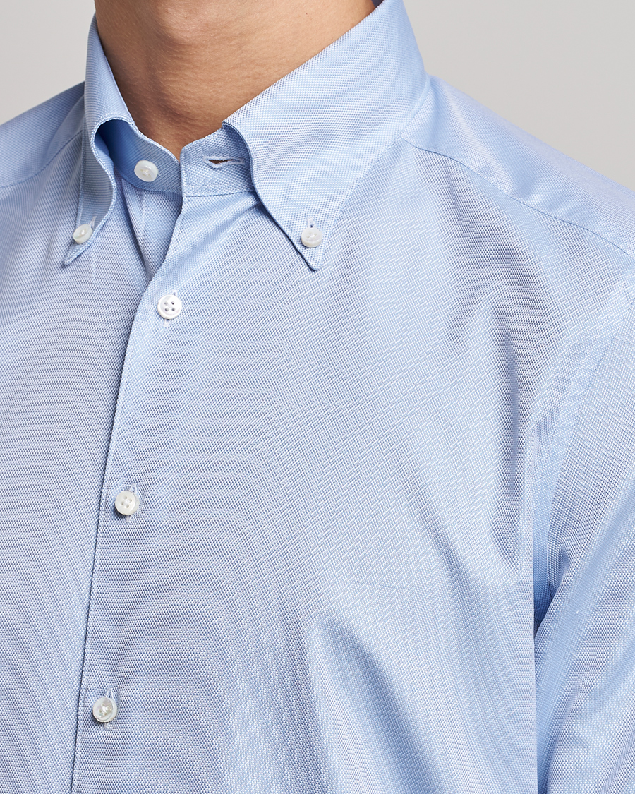 Heren | Overhemden | Stenströms | 1899 Slimline Supima Cotton Structure Shirt Blue