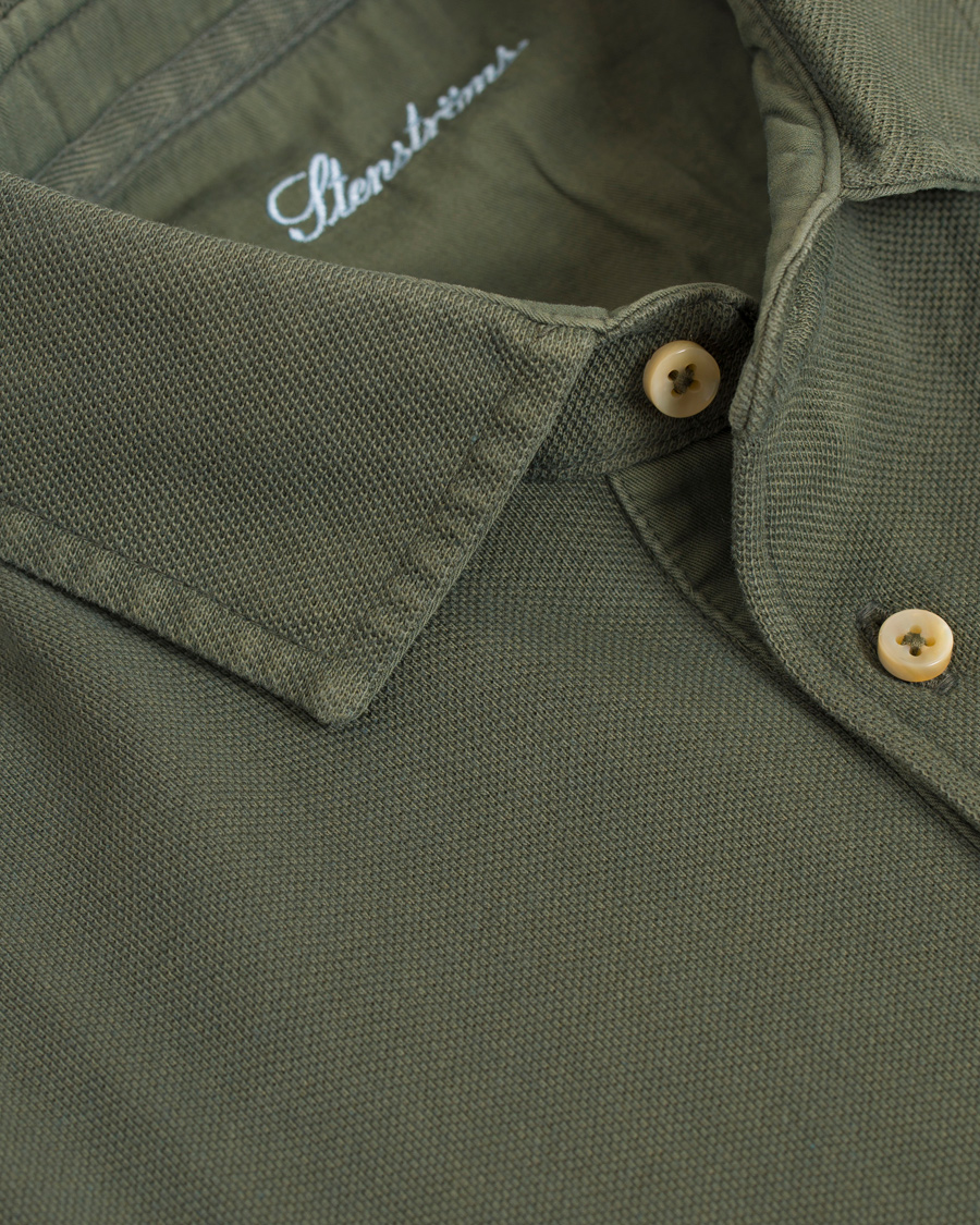 Homme | Polos | Stenströms | Pigment Dyed Polo Forrest Green