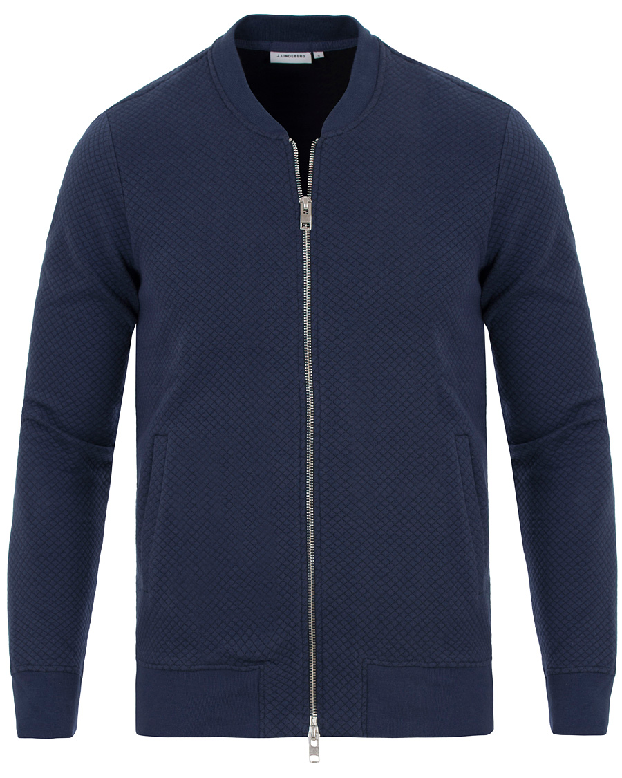 Homme | Pulls Et Tricots | J.Lindeberg | Randall Micro Quilted Zip Sweater Navy