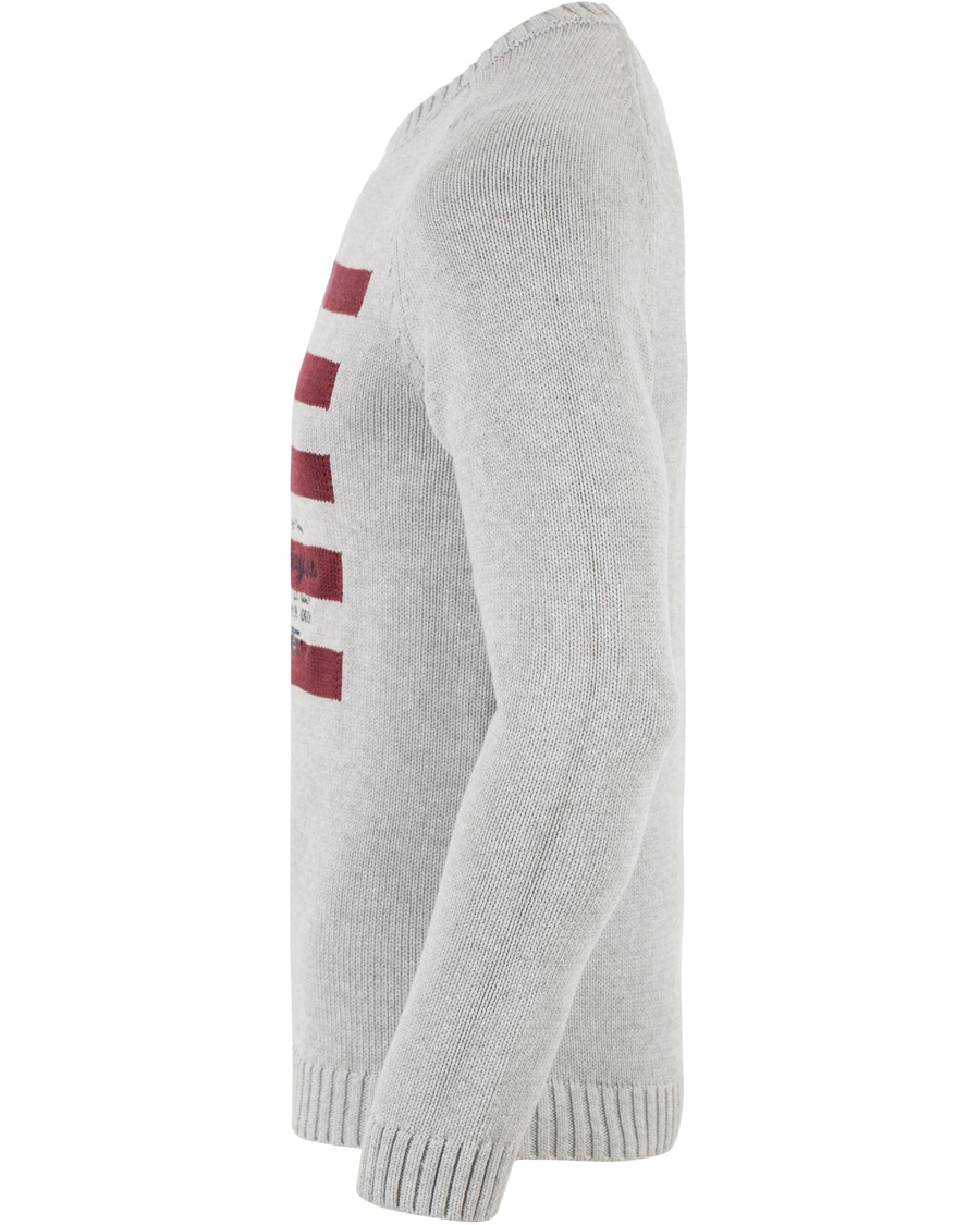 Homme | Pulls Et Tricots | Lexington | Dylan Knitted Flag Sweater Light Warm Grey Melange