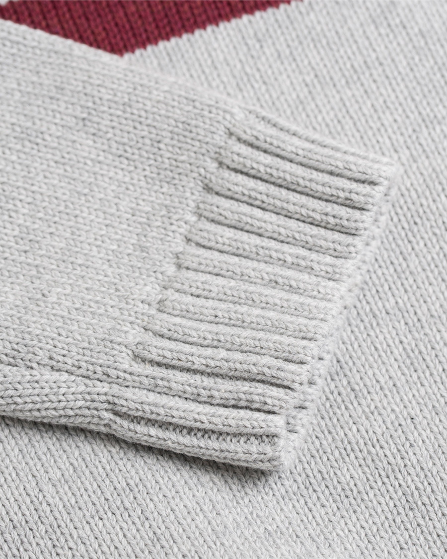 Homme | Pulls Et Tricots | Lexington | Dylan Knitted Flag Sweater Light Warm Grey Melange