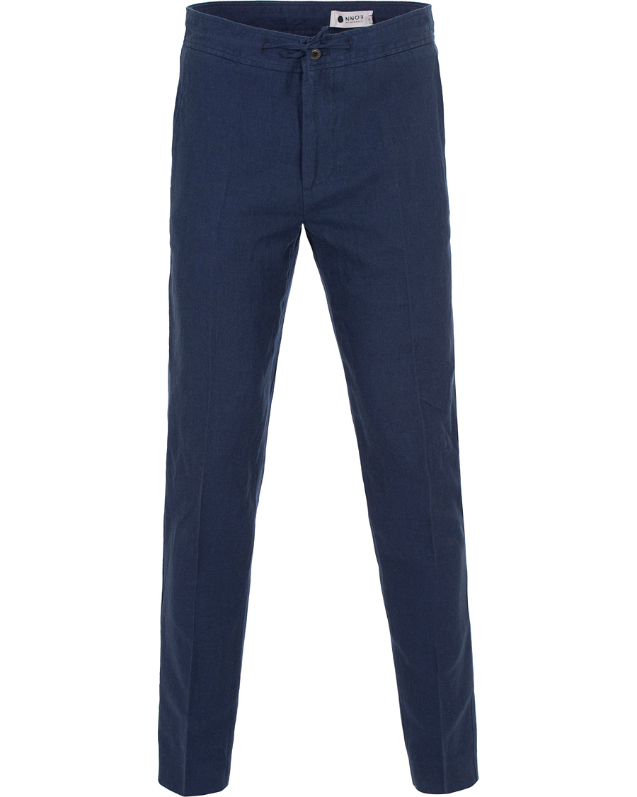 Heren | Broeken | NN07 | Copenhagen Cotton/Linen Trousers Blue