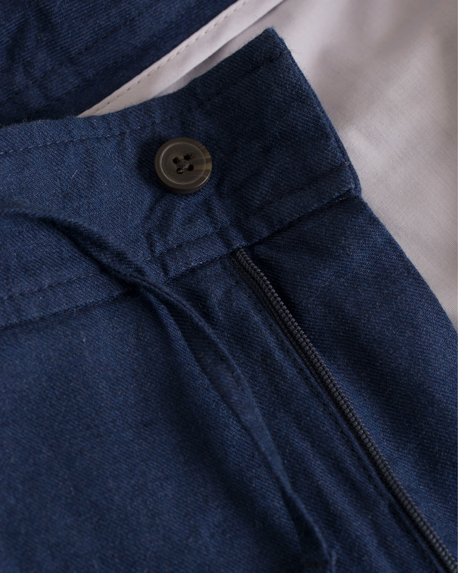Heren | Broeken | NN07 | Copenhagen Cotton/Linen Trousers Blue