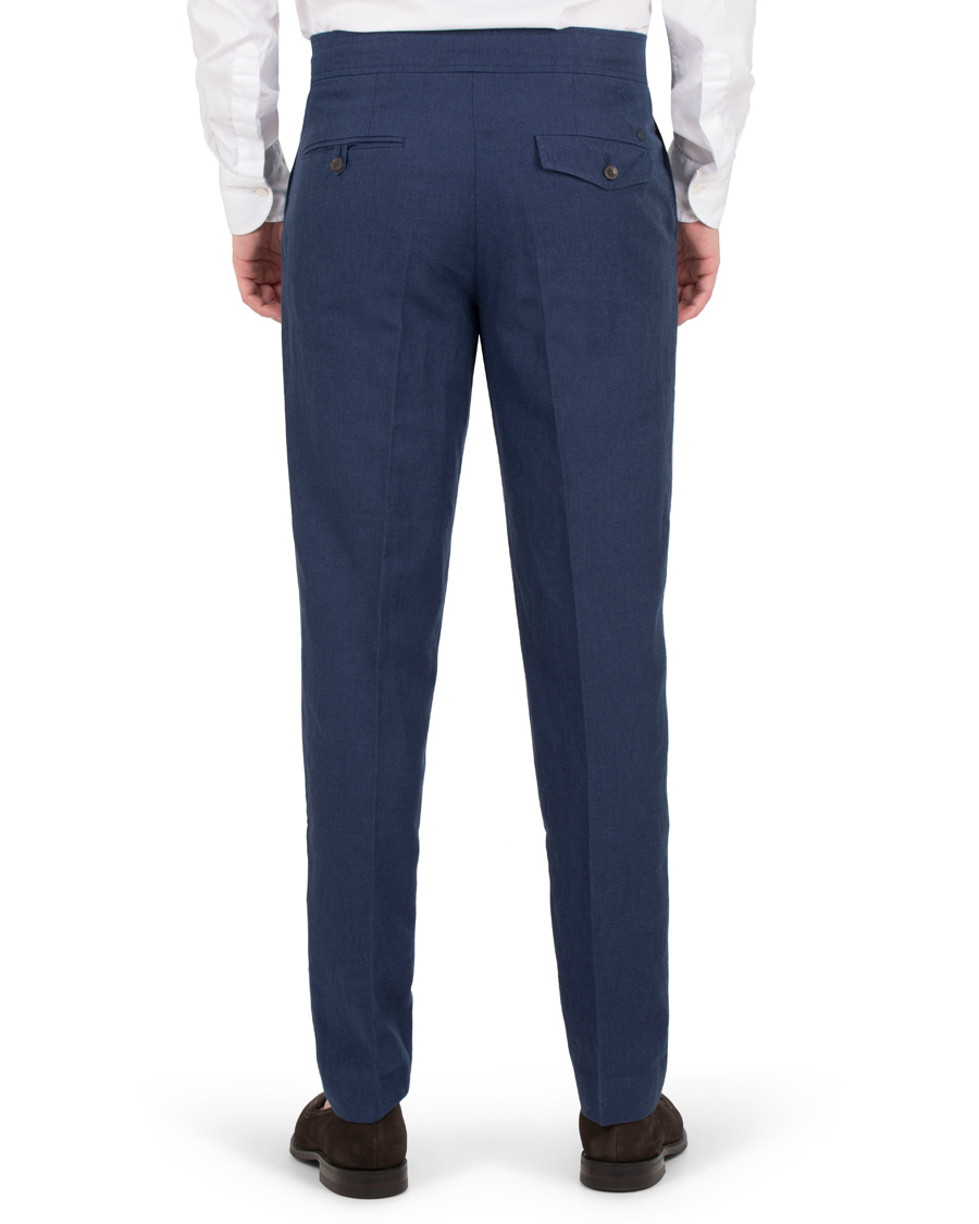 Heren | Broeken | NN07 | Copenhagen Cotton/Linen Trousers Blue