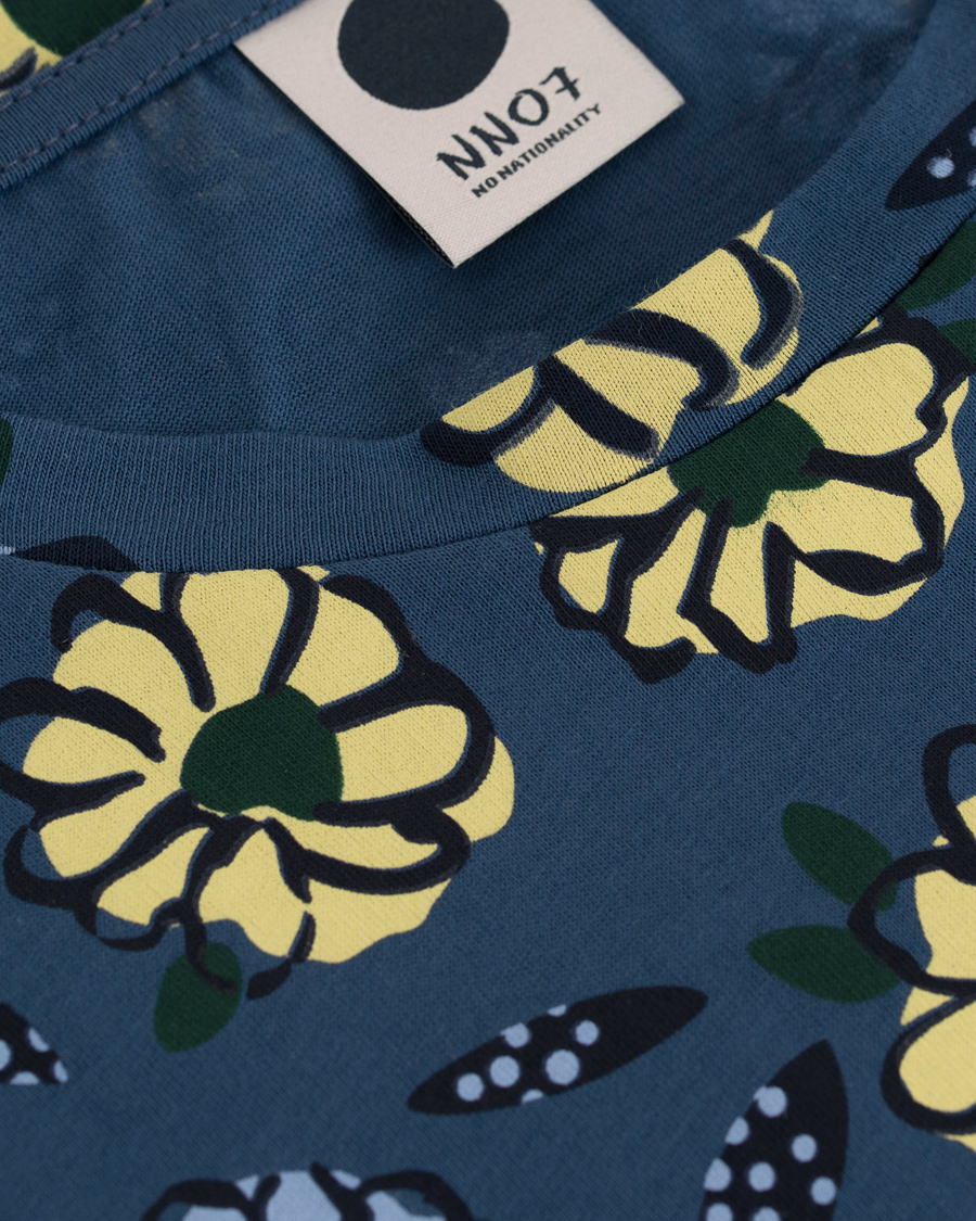 Heren | T-shirts | NN07 | Barry Printed Flower Tee Blue