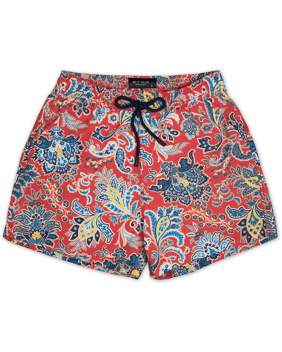 Heren | Zwembroek | Etro | Ponza Printed Flower Swimtrunk Red
