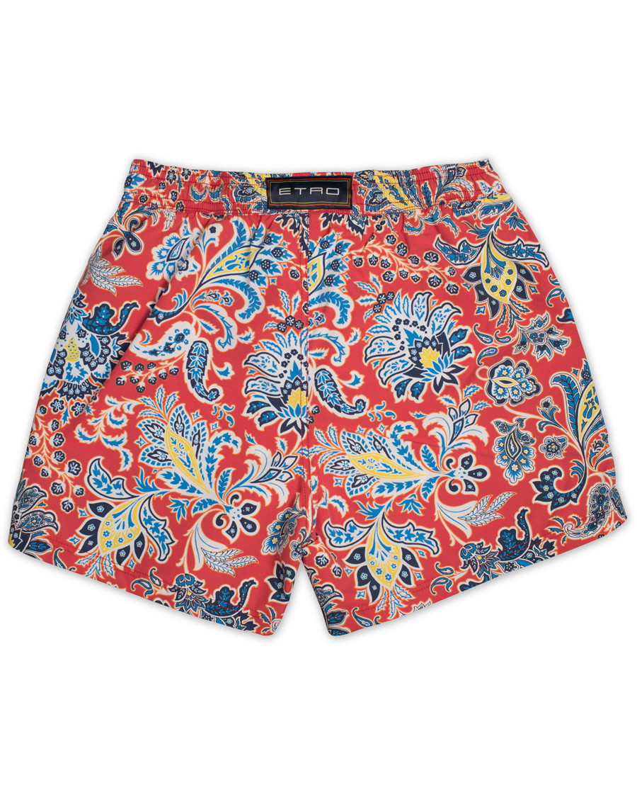 Heren | Zwembroek | Etro | Ponza Printed Flower Swimtrunk Red
