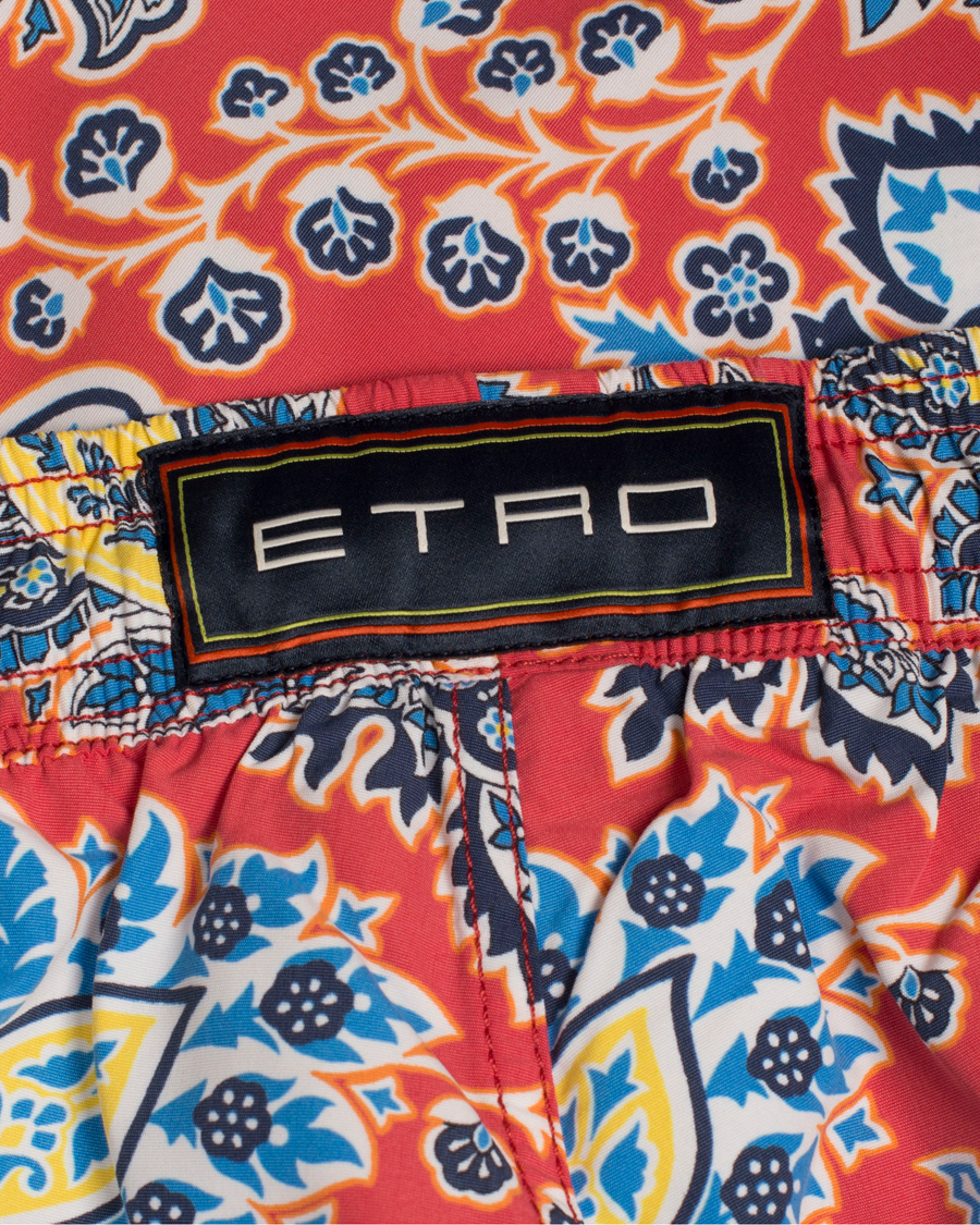 Heren | Zwembroek | Etro | Ponza Printed Flower Swimtrunk Red