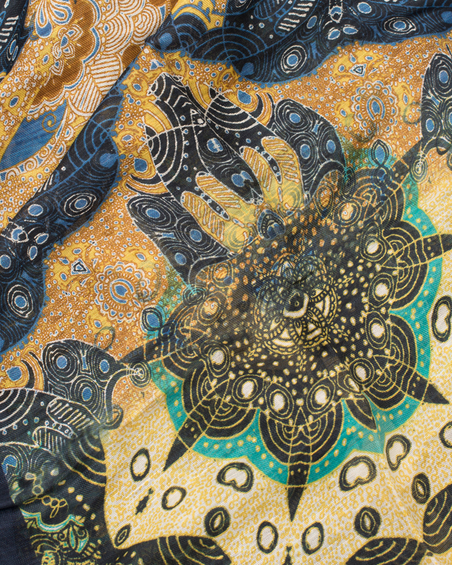 Homme | Etro Clear Painting Linen Scarf Navy/Beige | Etro | Clear Painting Linen Scarf Navy/Beige