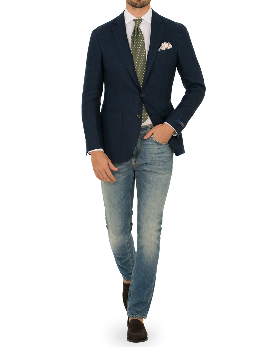 Heren | Blazers | Polo Ralph Lauren | Morgan Yale Linen Herringbone Blazer Navy