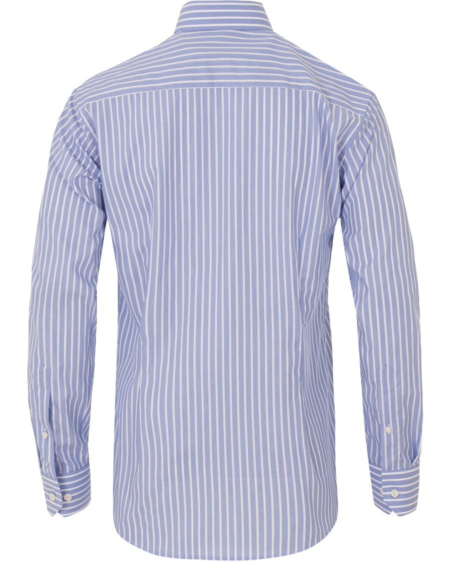 Homme | Chemises | Eton | Slim Fit Poplin Striped Shirt Light Blue