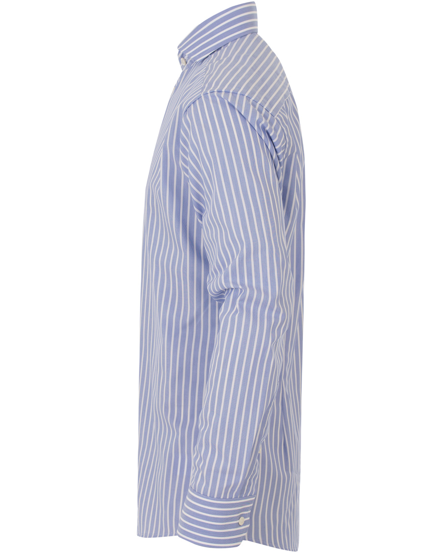 Homme | Chemises | Eton | Slim Fit Poplin Striped Shirt Light Blue