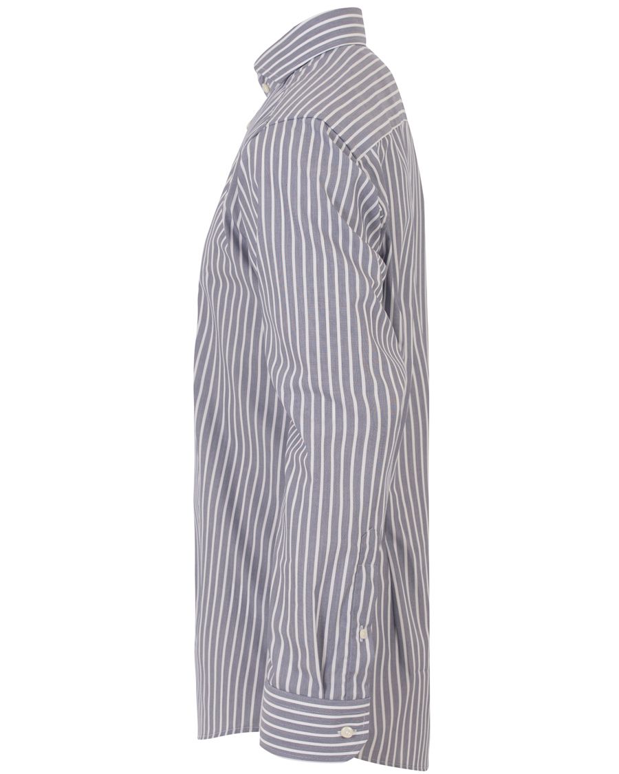 Heren | Overhemden | Eton | Slim Fit Poplin Striped Shirt Dark Blue