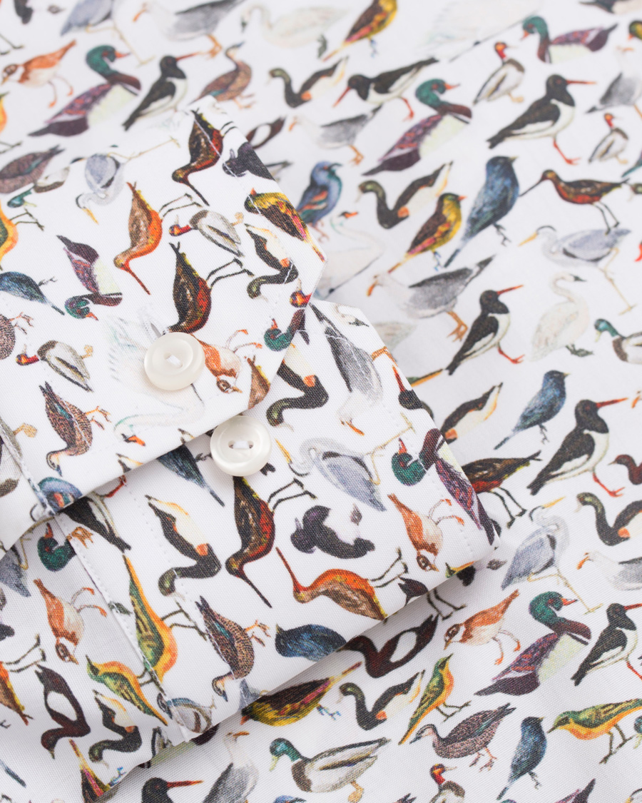 Homme | Chemises | Eton | Slim Fit Printed Birds Shirt White