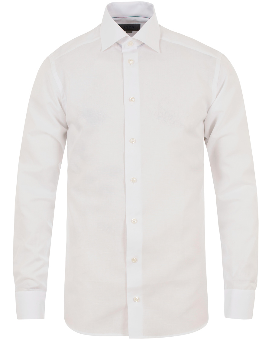 Homme | Chemises | Eton | Slim Fit Poplin/Linen Shirt White