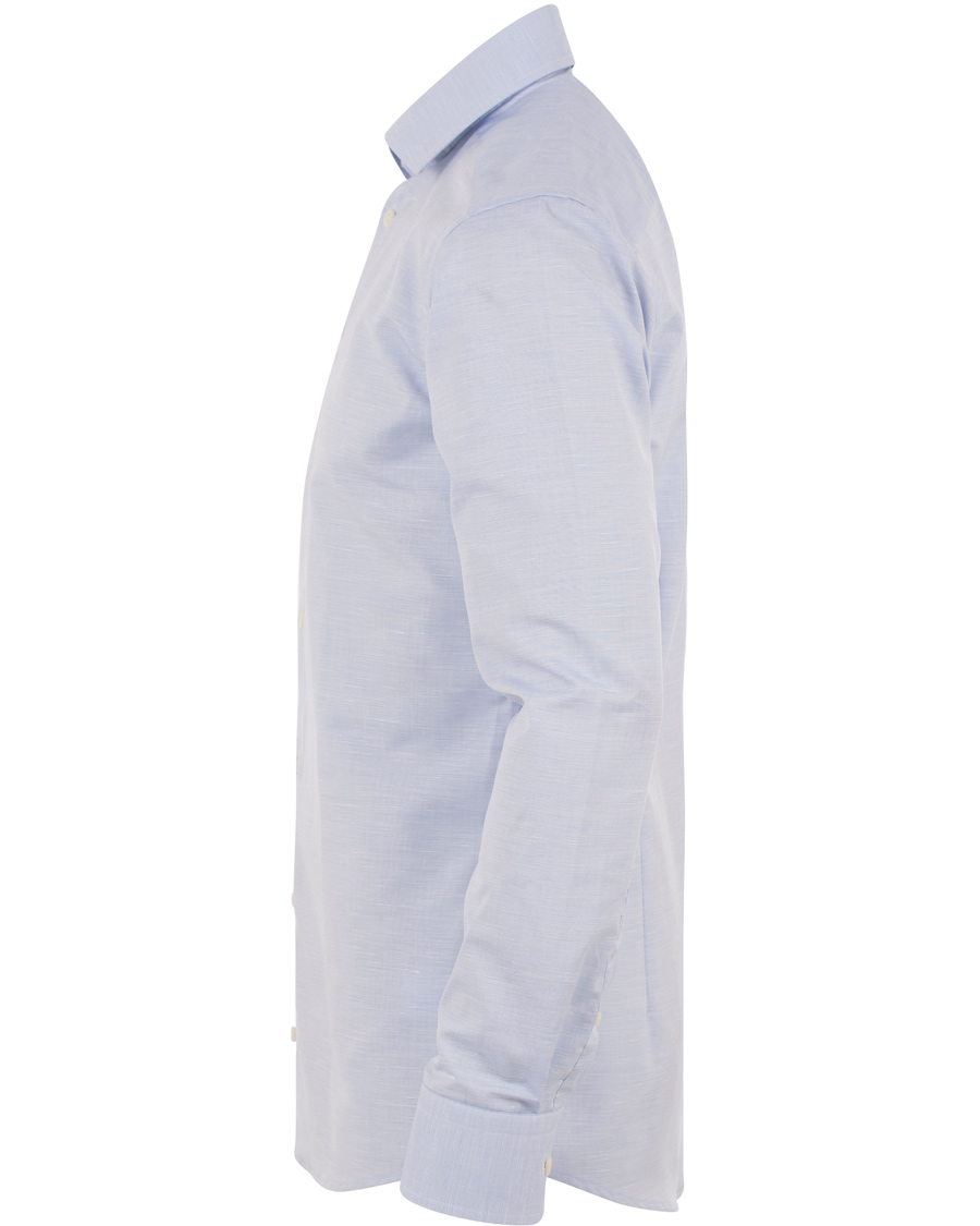 Homme | Chemises | Eton | Slim Fit Poplin/Linen Shirt Light Blue