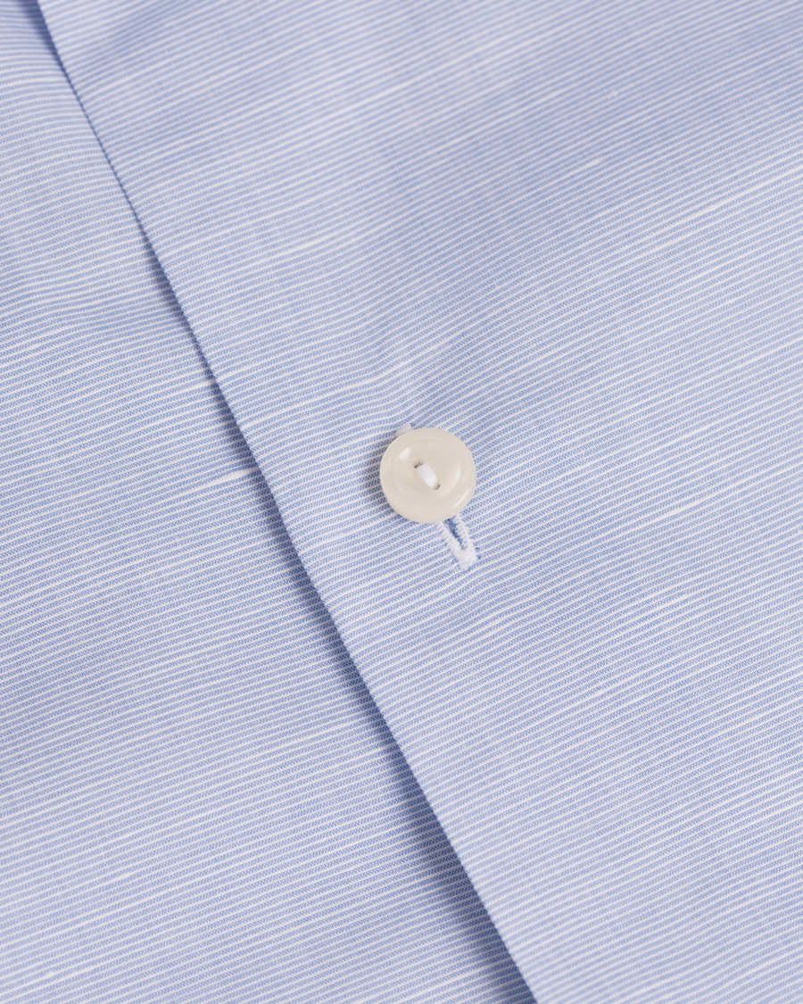 Homme | Chemises | Eton | Slim Fit Poplin/Linen Shirt Light Blue