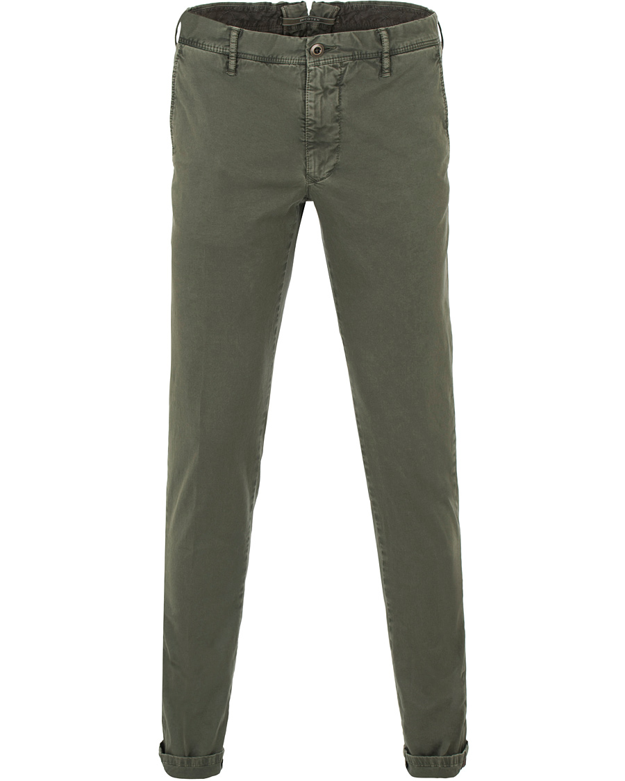 Heren | Broeken | Incotex | Slim Fit Stretch Slacks Army Green
