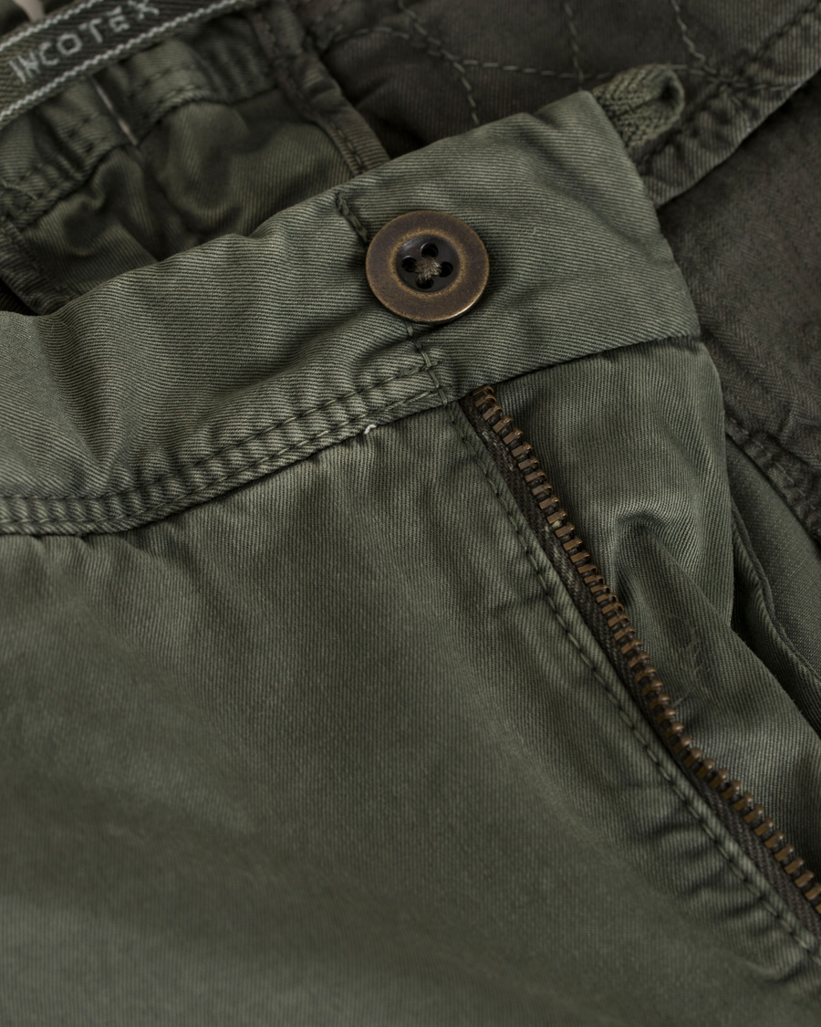Heren | Broeken | Incotex | Slim Fit Stretch Slacks Army Green