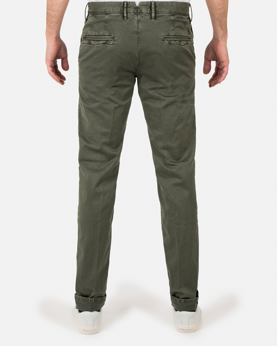 Heren | Broeken | Incotex | Slim Fit Stretch Slacks Army Green