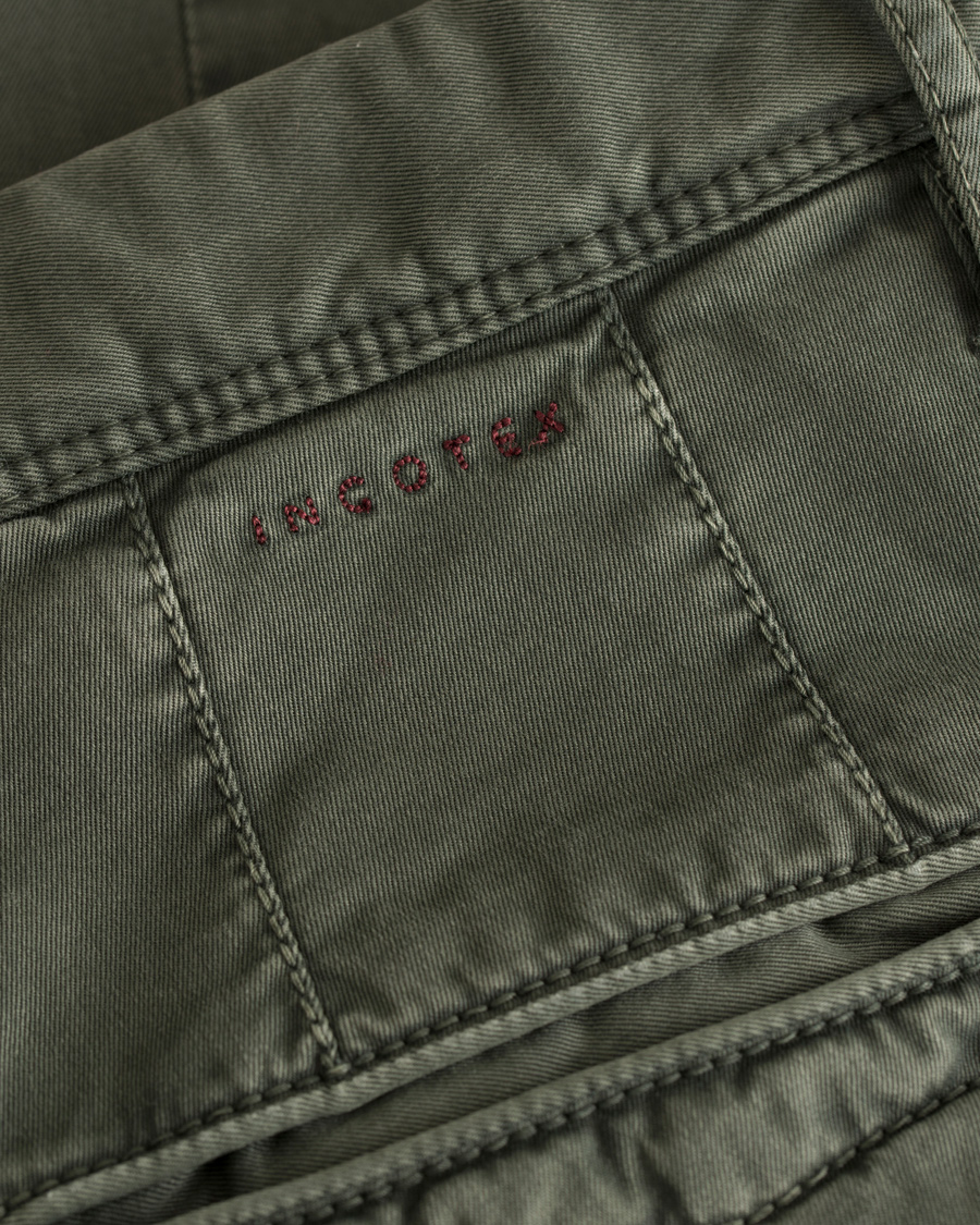 Heren | Broeken | Incotex | Slim Fit Stretch Slacks Army Green