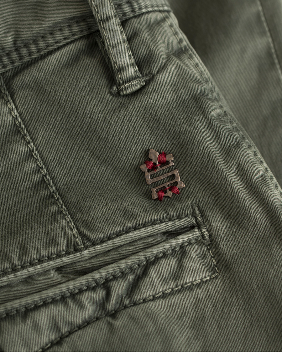 Heren | Broeken | Incotex | Slim Fit Stretch Slacks Army Green