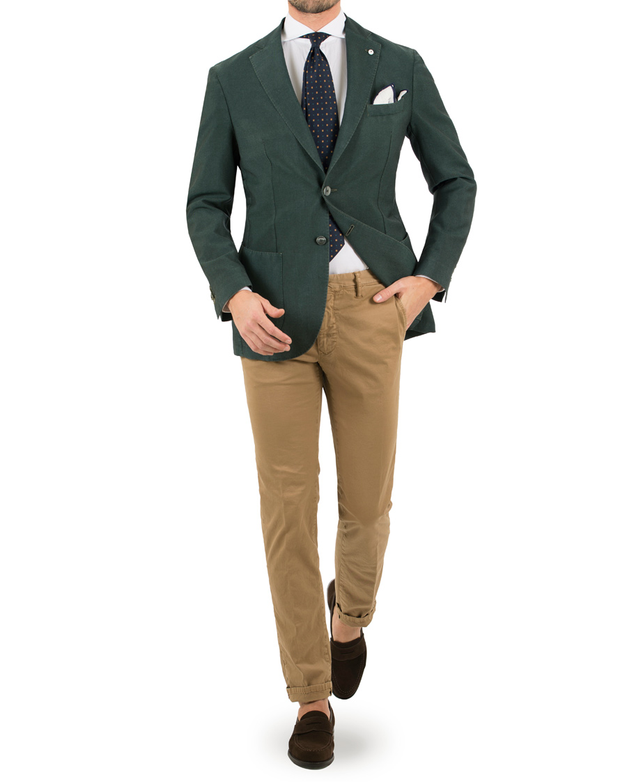 Homme | Pantalons | Incotex | Slim Fit Stretch Slacks Khaki