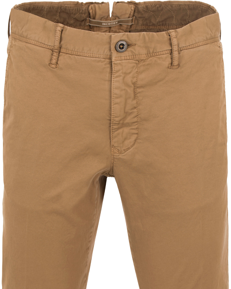 Homme | Pantalons | Incotex | Slim Fit Stretch Slacks Khaki
