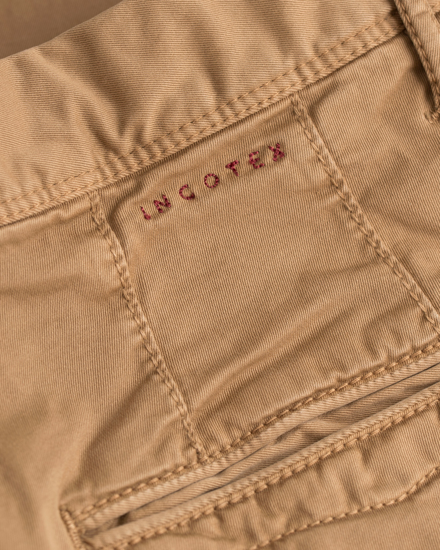 Homme | Pantalons | Incotex | Slim Fit Stretch Slacks Khaki