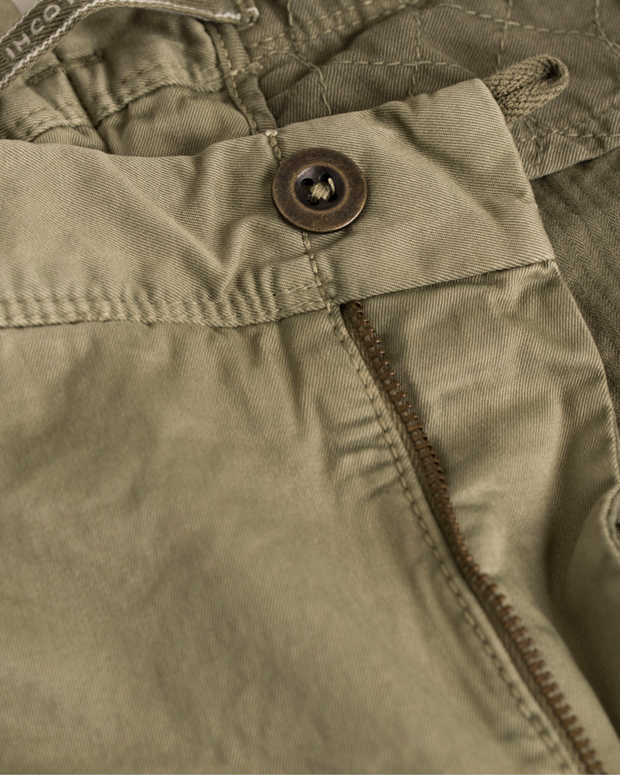 Homme | Pantalons | Incotex | Slim Fit Stretch Slacks Light Army