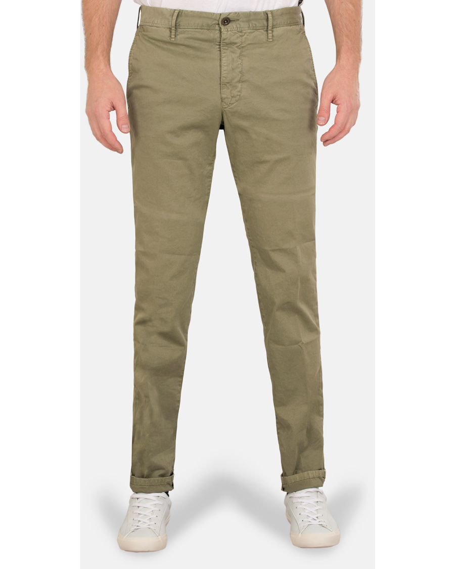 Homme | Pantalons | Incotex | Slim Fit Stretch Slacks Light Army
